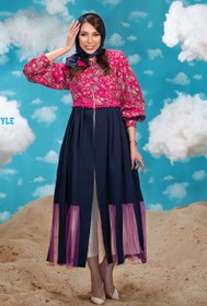 تصویر مانتو زنانه گره استایل مدل پری قصه رنگ صورتی 