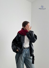 تصویر جکت چرم مشکی 