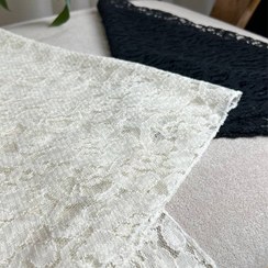 تصویر مینی اسکارف دانتل سه گوش مدل گل و بتجقه 