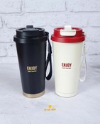 تصویر تراول ماگ اینجوی مدل Coffee Time ظرفیت ۵۰۰ میلی لیتر دو حالته استیل 