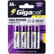 تصویر باتری چهارتایی قلمی Gigacell Max Power Heavy Duty R6 1.5V AA Gigacell Max Power Heavy Duty R6 1.5V AA Battery Pack Of 4