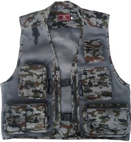 خرید و قیمت Fishing Photography Vest Summer Multi Pockets Mesh Jackets  Quick Dry Waistcoat XXL 32*2*32cm