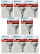 تصویر لامپ 8 قطعه 250W مادون قرمز گرمایش حیوانات و فیزیوتراپی چراغ فیلیپس Philips 