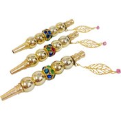 تصویر لبی فانتزی برنجی طلایی آویز دار توپی بلند ۱۰۰۱۰۱۱ 