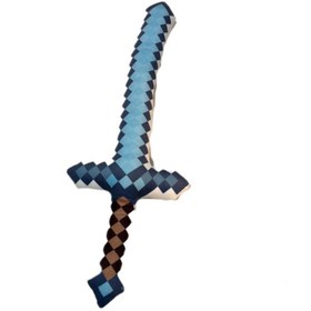 تصویر عروسک پولیشی شمشیر الماس Diamond sword از ماینکرفت Minecraft 