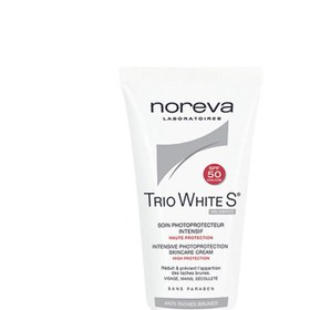تصویر کرم ضد آفتاب و ضد لک رنگی نوروا مدل Trio White S با +SPF 50 