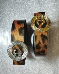 تصویر کمربند زنانه پلنگی قهوه ای 