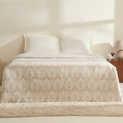 تصویر پتو دو نفره اکریلیک کاراجاهوم مویوسا قهوه ای روشن 