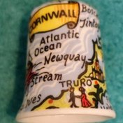 تصویر انگشتانه قدیمی کلکسیونی چینی انگلیسی آکبند با طرح اقیانوس اطلس 