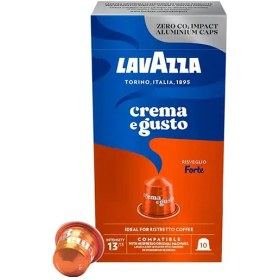 تصویر کپسول قهوه لاوازا lavazza مدل کرم اِ گاستو فورته crema e gusto forte پک 10 تایی 