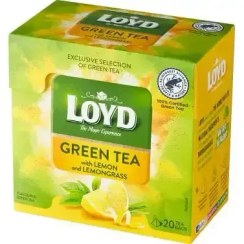 تصویر دمنوش چای سبز لوید با طعم لیمو و علف لیمو 20 عددی LOYD Green Tea With Lemon & Lemon Grass 