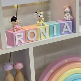 تصویر مکعب اسم چوب روس رنگبندی متنوع 