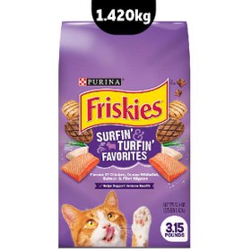 تصویر غذای گربه بالغ فریسکیز بسته بنفش _ Friskies 