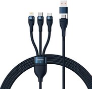 تصویر Baseus 100W Flash Series Multi Charging 3 in 1 Cable, Fast Charging USB Type C, Micro USB & USB to Lightning Cable 1.2m - آبی 