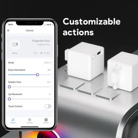 تصویر Finger Bot Plus | ربات دکمه زن هوشمند با باتری داخلی قابل شارژ و پشتیبانی از خانه هوشمند - ربات بدون لوازم اضافه / تویا+اسمارت لایف Finger Bot Plus | Smart Button Robot with Rechargeable Battery for Smart Home