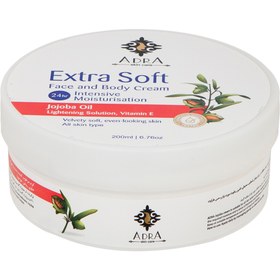 تصویر آدرا کرم مرطوب کننده صورت و بدن حاوی روغن جوجوبا 200 میلی لیتر Adra Extra Soft Face And Body Cream Jojoba Oil 200 ml