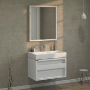 تصویر ست کابینت و روشویی آلکا مدل 2070 کشودار همراه با آینه 