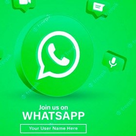 تصویر لوگو 3 بعدی واتساپ – Join us on whatsapp with 3d logo in modern circle 