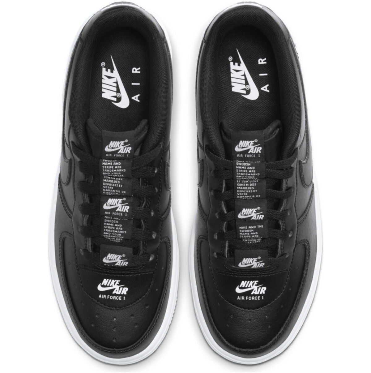 nike white & black air force 1 lv8 3 trainers