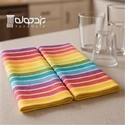تصویر دستمال نخی یزدی 2 تایی 50*50 رنگین کمان Rainbow Kitchen Towel
