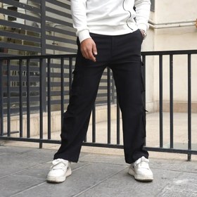 تصویر شلوار کارگو مردانه مشکی Black men's cargo pants