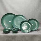 تصویر سرویس غذاخوری چینی رنگی مات دیپلمات 