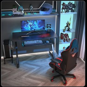 تصویر میز گیمینگ EUREKA ERGONOMIC سایز۴۳اینچ رنگ مشکی 