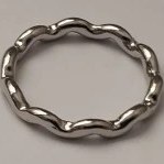 تصویر انگشتر کایلیس مدل موج دار سیلور kaylis