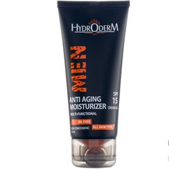 تصویر کرم ژل مرطوب کننده و ضدچروک آقایان هیدرودرم حجم 50 میلی لیتر Hydroderm Men Anti Ageing Moisturizer Cream Gel SPF15 50ml
