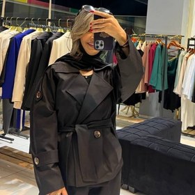 تصویر ترنج کت یقه انگلیسی - مشکی 