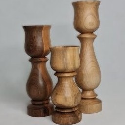 تصویر شمعدان چوبی سه تایی 