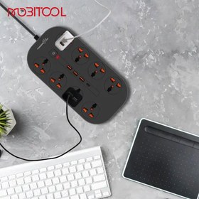 تصویر چندراهی برق پرودو بلو مدل Power Strip 8AC FWC035 Porodo Power Strip 8AC FWC035 Power Converter