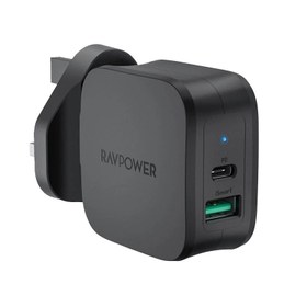 تصویر شارژر دیواری راوپاور مدل RP-PC144 توان 30 وات ا RAVPower PD Pioneer 2-Port 30W Wall Charger RP-PC144 RAVPower PD Pioneer 2-Port 30W Wall Charger RP-PC144