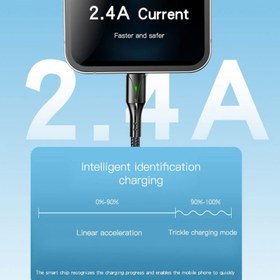 تصویر کابل میکرو یو اس بی فست شارژ Yesido CA97 2.4A 1.2m Yesido CA97 2.4A 1.2m Micro USB Fast Charging Cable