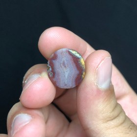 تصویر نگین عقیق سلیمانی قرمز شن دار کاملا طبیعی و کلکسیونی Agate