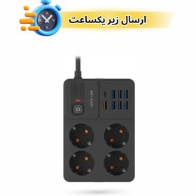 تصویر چند راهی هوشمند و شارژر گرین لاین Green Lion Power Socket 7 USB-A Port & 1 PD Port 3250W چندراهی برق و محافظ ولتاژ مشکی مدل چند راهی هوشمند و شارژر گرین لاین Green Lion Power Socket 7 USB-A Port & 1 PD Port 3250W