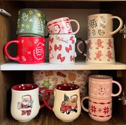 تصویر ماگ برجسته طرح کریسمسی تدی و جینجر - بابانويل قرمز 