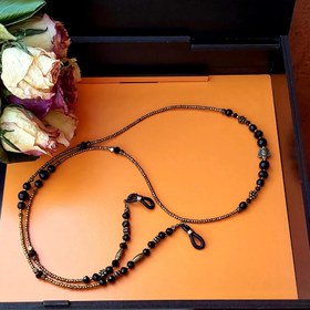 تصویر بند عینک مشکی طلایی 