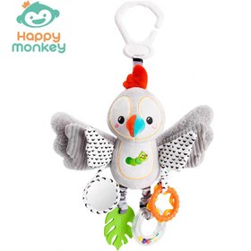 تصویر آویز کریر جغجغه ای طرح حیوانات هپی مانکی Happy Monkey 