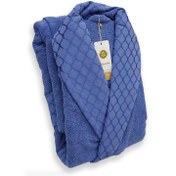 تصویر حوله پالتویی کلاه دار پینار آبی نارین ساپ سایز M 