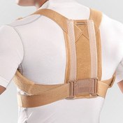 تصویر قوزبند طبی پل دار پاک سمن کد 004 سایز S ا Paksaman Clavicle Brace with Toe Bar size S Code 004 Paksaman Clavicle Brace with Toe Bar size S Code 004