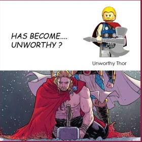 تصویر تابلو مینی فیگور ثور نالایق | The Unworthy Thor Lego Frame 