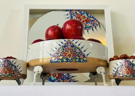تصویر هفت سین چوبی گل سورمه ای 