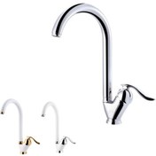 تصویر شیر ظرفشویی پادرا مدل گاما Padra Gamma Model White Golden Dishwashing Faucet