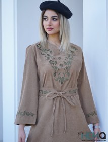 تصویر پیراهن مخمل کبریتی زنانه 