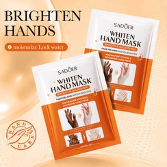 تصویر ماسک دست روشن کننده ویتامین سی و نیاسینامید سادور وزن 35 گرم sadoer Sadoer whiten hand mask