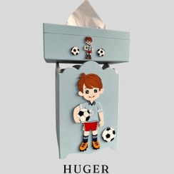 تصویر ست سطل زباله و جای دستمال کاغذی فوتبالیست کد 9848 