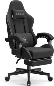 تصویر Dowinx Gaming Chair Fabric with Pocket Spring Cushion Massage Game Chair Cloth with Headrest Ergonomic Computer Chair with Footrest 290LBS Black - ارسال 15 الی 20 روز کاری 