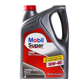 تصویر روغن موتور موبیل 10w-40 حجم 4.73 لیتر SN mobil super 10w-40 SN