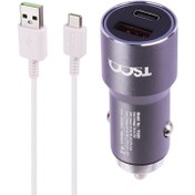 تصویر شارژر فندکی تسکو مدل TCG 39 همراه با کابل تایپ سی طول 1 متر TSCO TCG 39 Car Charger With USB-C Cable 1M